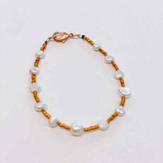 le marché sucré Le marché sucré: Armband koper + parelmoer