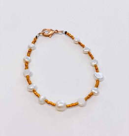 le marché sucré Le marché sucré: Armband koper + parelmoer