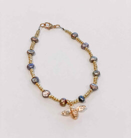 le marché sucré Le marché sucré: Armband goud + grijs + bij