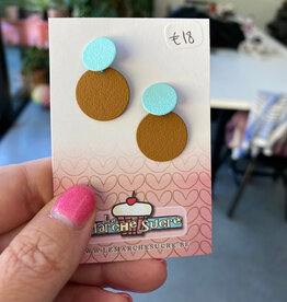 le marché sucré Le marché sucré: oorbellen - turquoise en koper
