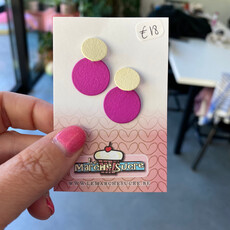 le marché sucré Le marché sucré: oorbellen - ecru en felpaars