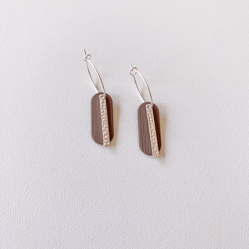 le marché sucré Le marché sucré: oorbellen - zilver en grijs