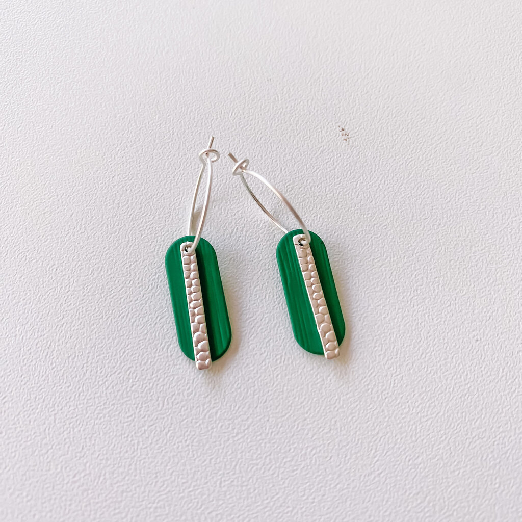 le marché sucré Le marché sucré: oorbellen - zilver en groen