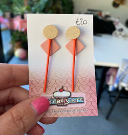 le marché sucré Le marché sucré: oorbellen - goud, roze en oranje