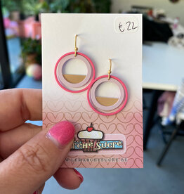 le marché sucré Le marché sucré: oorbellen  - lila, roze en goud