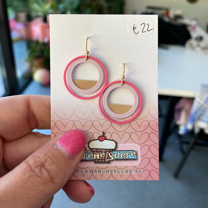 le marché sucré Le marché sucré: oorbellen  - lila, roze en goud