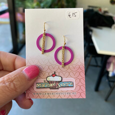 le marché sucré Le marché sucré: oorbellen - goud en felpaars