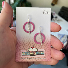 le marché sucré Le marché sucré: oorbellen - zilver en roze