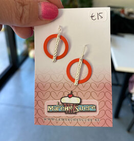 le marché sucré Le marché sucré: oorbellen - zilver en oranje