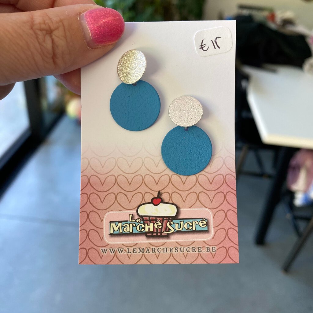 le marché sucré Le marché sucré: oorbellen zilver en blauw