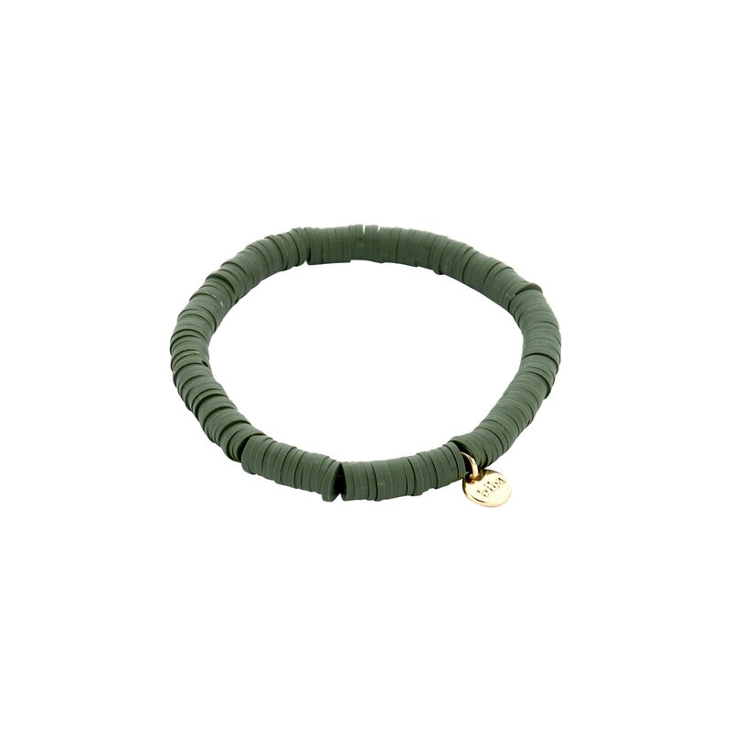 Biba Biba: armbandje clay - donker kaki