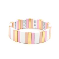 le marché sucré Le marché sucré: Armband mozaïek – Nude-wit-roze-goud 01