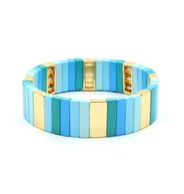 le marché sucré Le marché sucré: Armband mozaïek – babyblauw-goud 07