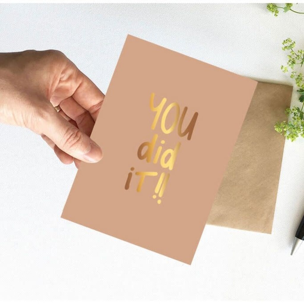 NynkeOntwerpt Nynke Ontwerpt: Kaart a6 goudfolie | You did it!