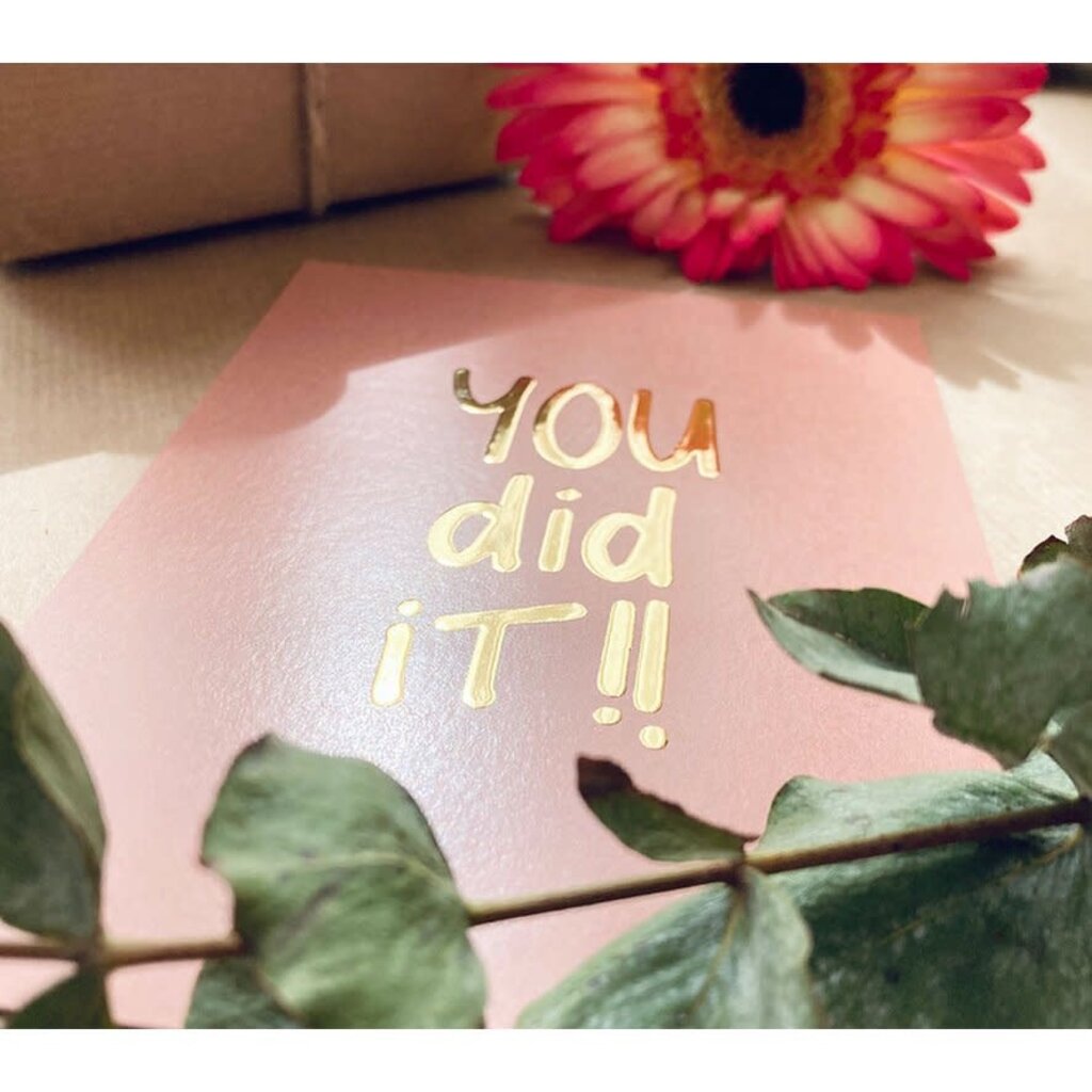 NynkeOntwerpt Nynke Ontwerpt: Kaart a6 goudfolie | You did it!