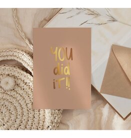 NynkeOntwerpt Nynke Ontwerpt: Kaart a6 goudfolie | You did it!