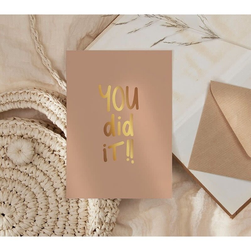 NynkeOntwerpt Nynke Ontwerpt: Kaart a6 goudfolie | You did it!