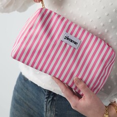 Yehwang Yehwang: toilettas - fijne strepen roze