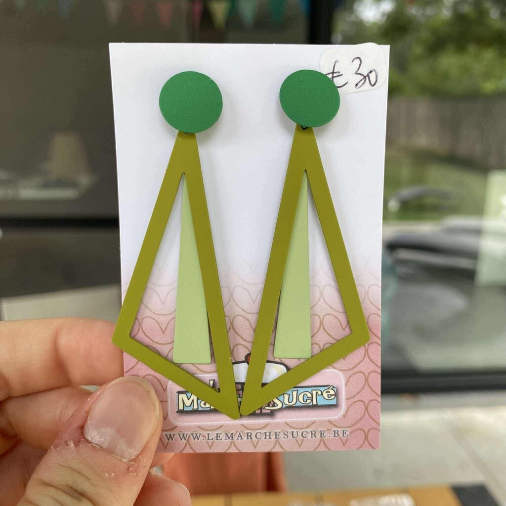le marché sucré Le marché sucré: oorbellen - groen, munt en kaki