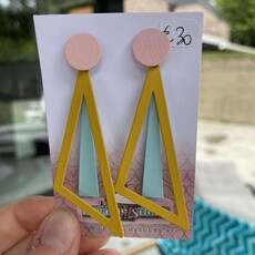 le marché sucré Le marché sucré: oorbellen - lichtroze, lichtblauw en oker