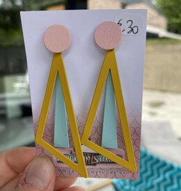 le marché sucré Le marché sucré: oorbellen - lichtroze, lichtblauw en oker