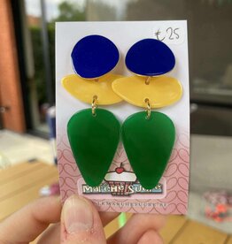 le marché sucré Le marché sucré: oorbellen  - blauw, geel en groen