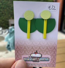 le marché sucré Le marché sucré: oorbellen  - munt, groen en fluo geel