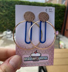 le marché sucré Le marché sucré: oorbellen  - goud en blauw