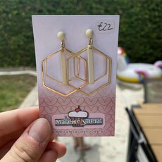 le marché sucré Le marché sucré: oorbellen  - goud en ecru