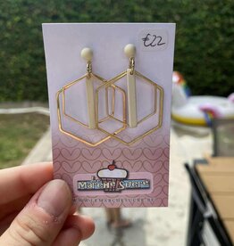 le marché sucré Le marché sucré: oorbellen  - goud en ecru
