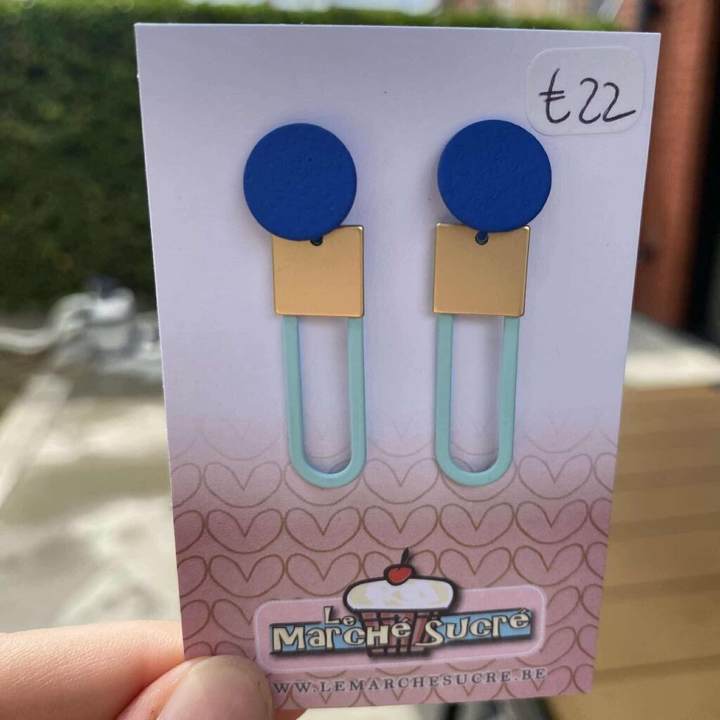 le marché sucré Le marché sucré: oorbellen  - blauwtinten en goud