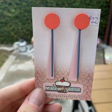 le marché sucré Le marché sucré: oorbellen  - fluo oranje, lichtroze en blauw