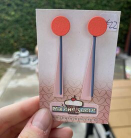 le marché sucré Le marché sucré: oorbellen  - fluo oranje, lichtroze en blauw