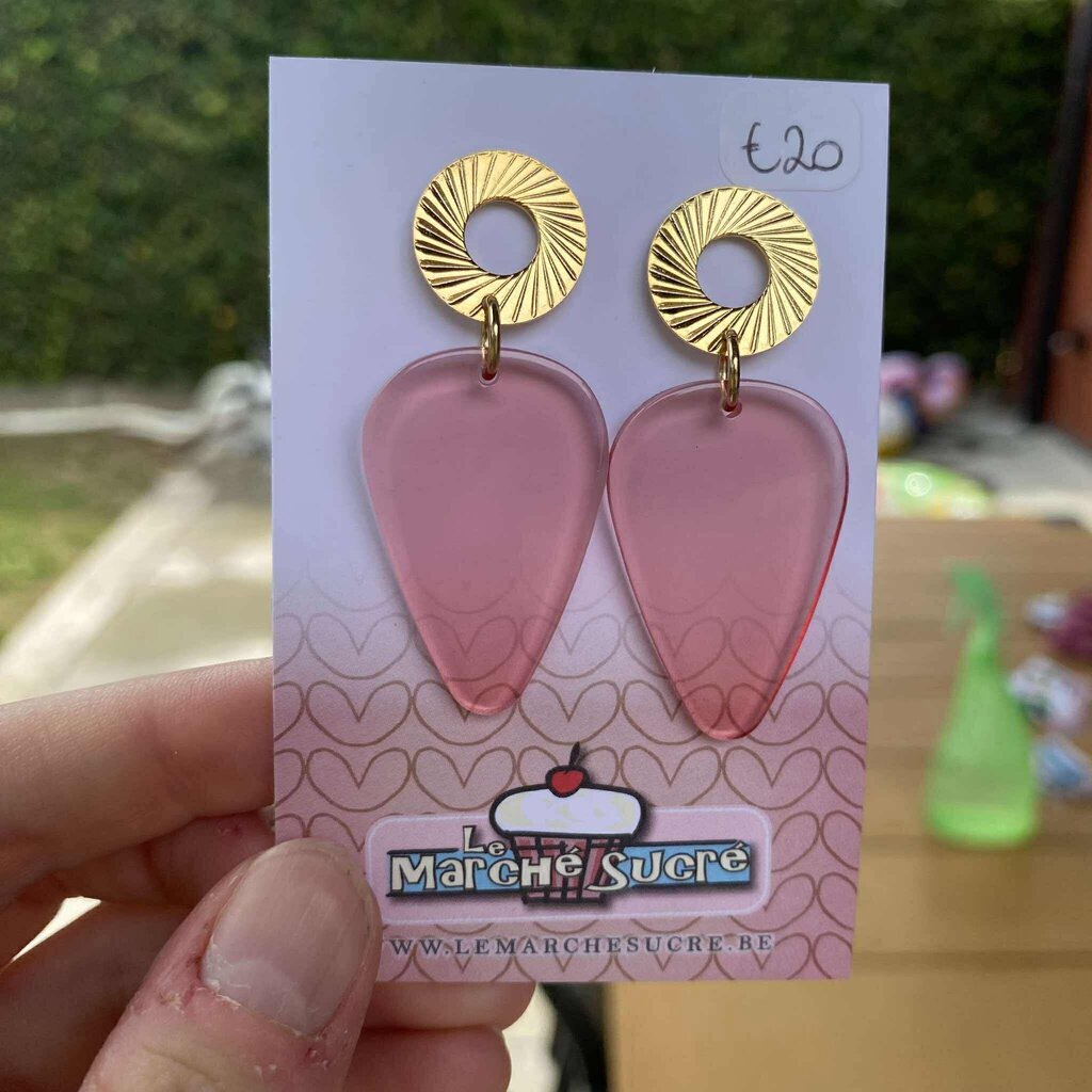le marché sucré Le marché sucré: oorbellen - goud en roze