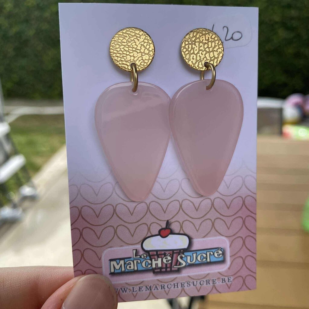 le marché sucré Le marché sucré: oorbellen - goud en lichtroze