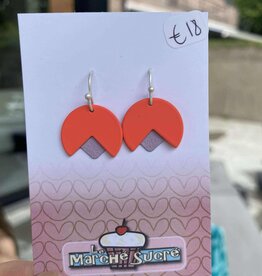 le marché sucré Le marché sucré: oorbellen - zilver, fluo oranje en lila