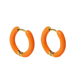 geen merk Oorbellen - gekleurde ring - oranje