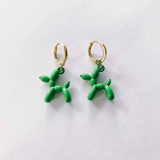 le marché sucré Le marché sucré: oorbellen - ballonhond groen en goud
