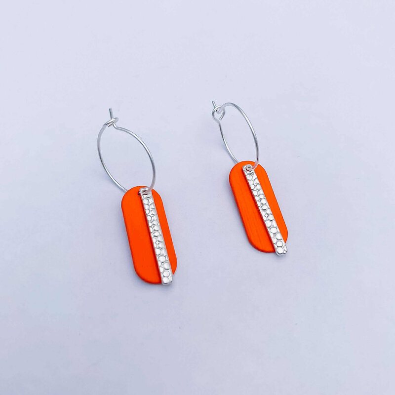 le marché sucré Le marché sucré: oorbellen zilver en oranje