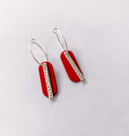 le marché sucré Le marché sucré: oorbellen zilver en rood