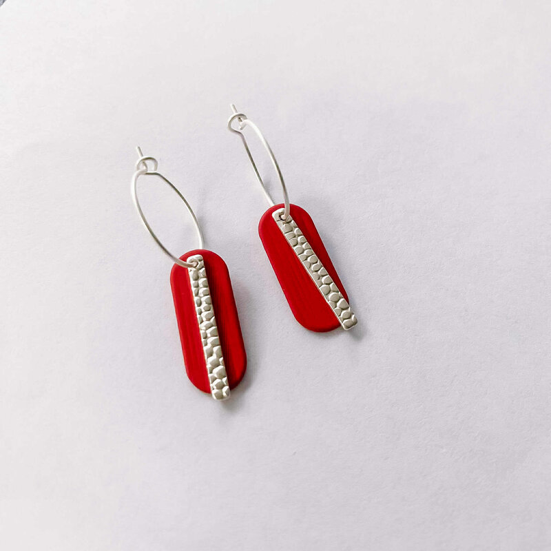 le marché sucré Le marché sucré: oorbellen zilver en rood