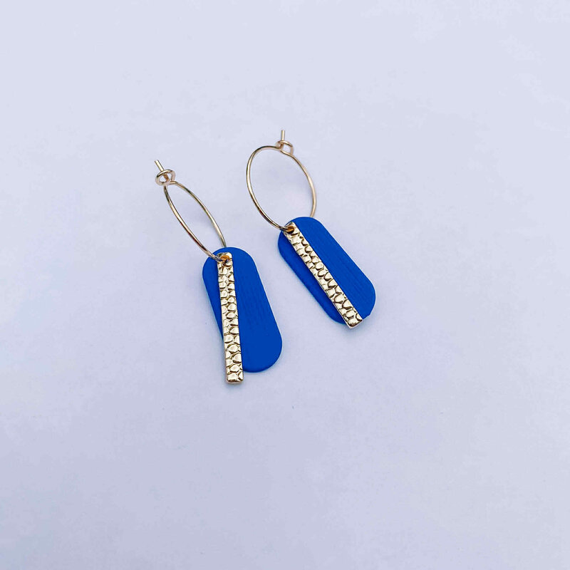 le marché sucré Le marché sucré: oorbellen goud en blauw