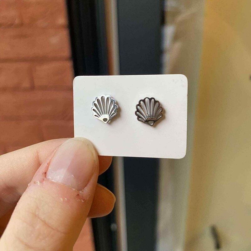 le marché sucré Le marché sucré: oorbellen - schelp zilver