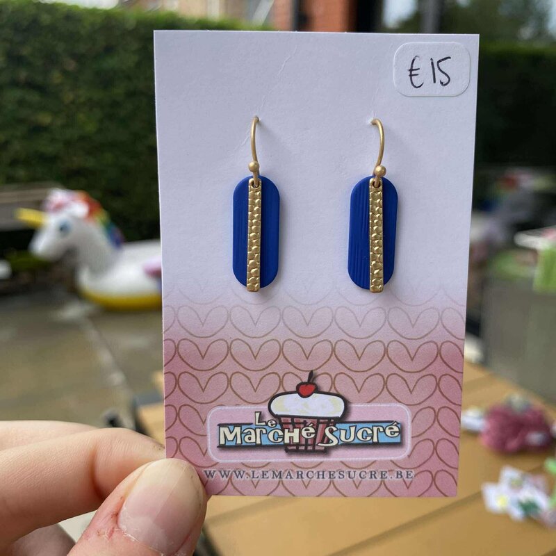 le marché sucré Le marché sucré: oorbellen goud en blauw
