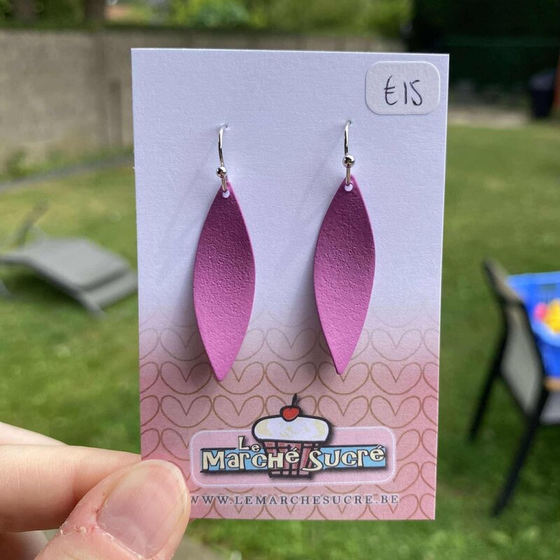 le marché sucré Le marché sucré: oorbellen - zilver en lichtpaars