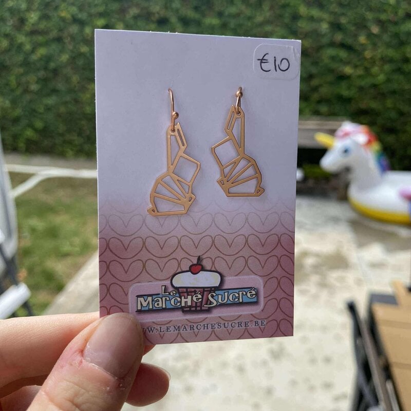 le marché sucré Le marché sucré: oorbellen konijn rosé goud