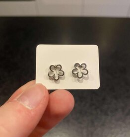 geen merk oorbellen - bloemetjes - zilver