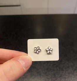 geen merk oorbellen - bloemetjes - wit