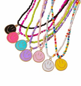 geen merk ketting - pareltjes - smiley