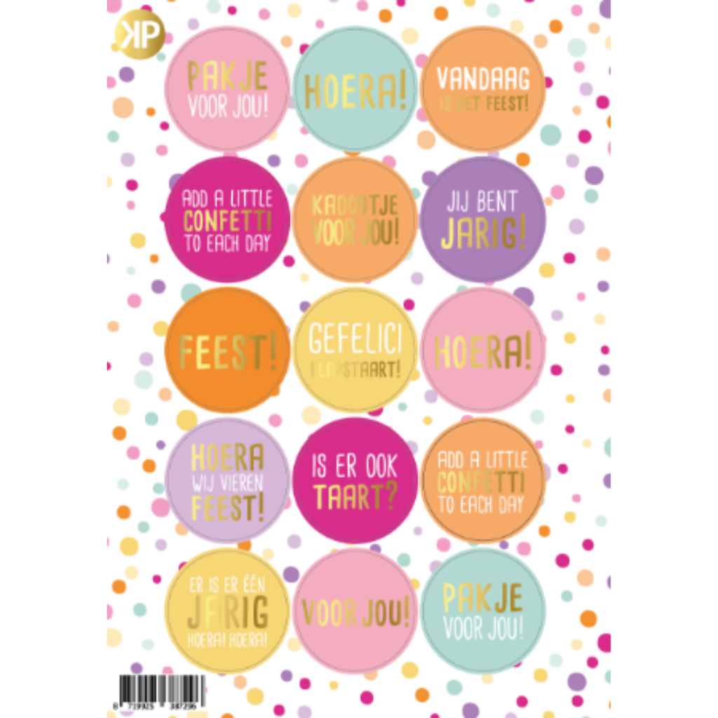 Kassaplan KP: stickervel a5 - confetti feest